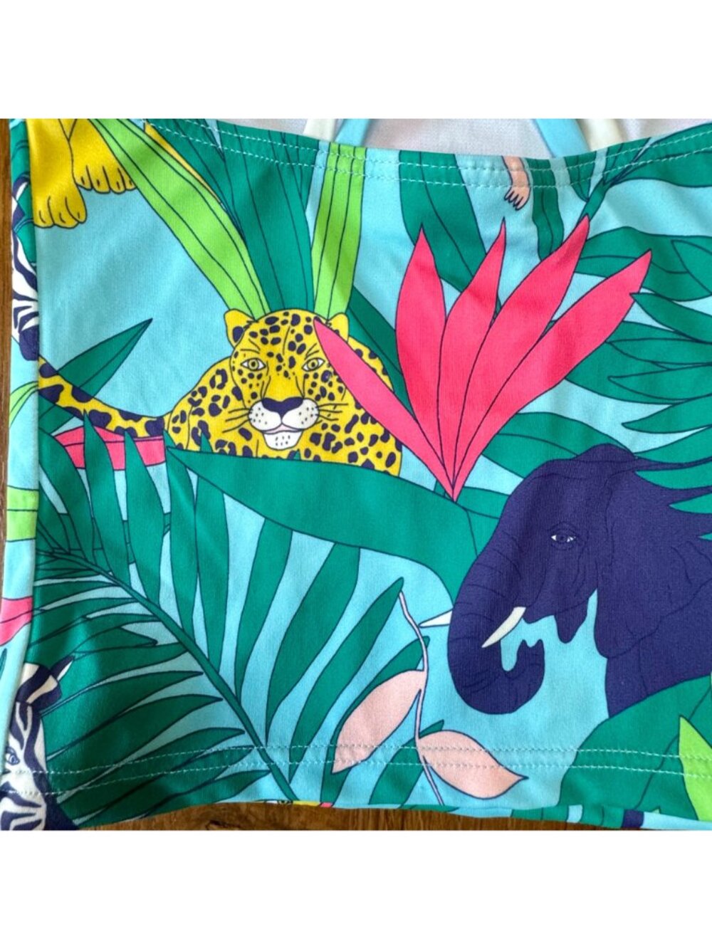 MINI BODEN Jungle Print Tankini Top Girls 4-5 110cm Monkey Tiger Swim Tank 4T 5T - Picture 5 of 9